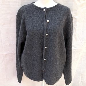 Karen Scott 100% Wool Sweater Dark Gray Size PL